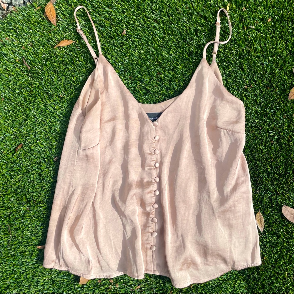 Bardot satin tank